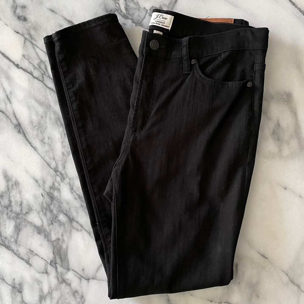 J.Crew Black Lookout High Rise Skinny Jeans